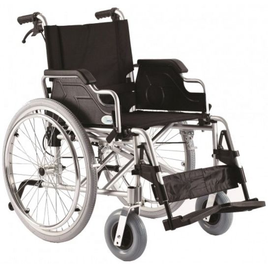 Invalidní vozík mechanický s brzdami pro doprovod