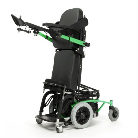 Invalidní vozík s pohonem předních kol a vzpřímenou funkcí - zelený