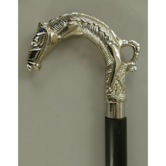 Luxusní dřevěná hůl s mosaznou rukojetí ve tvaru koně