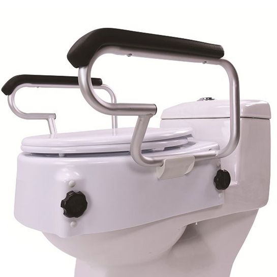 Nastavitelný nástavec na WC s opěrkami a příklopem 6 - 14 cm Antar