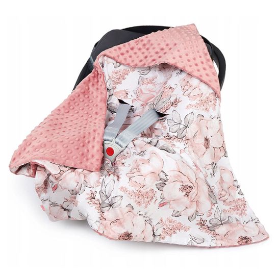 Oboustranná deka s kapucí BabyBoom růžová