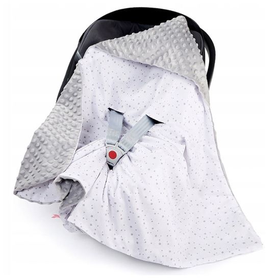 Oboustranná deka s kapucí BabyBoom šedá
