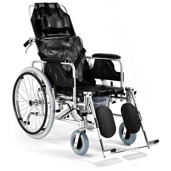 Polohovací invalidní vozík a toaletní křeslo 2 v 1