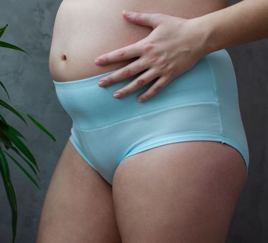 Těhotenské bambusove kalhotky Lilly modré