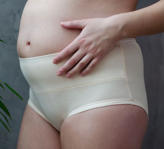 Těhotenské bambusove kalhotky Lilly bílé