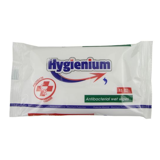 Vlhčené ubrousky antibakteriální Hygienium 15ks